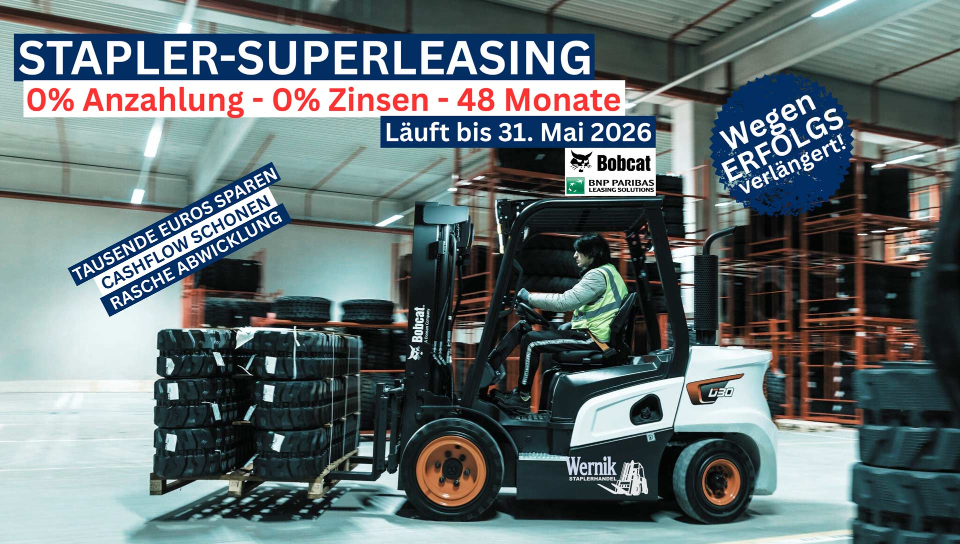 Bobcat Stapler Finanzierung 48 Monate 0 % Zinsen